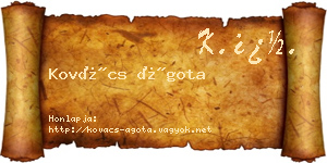 Kovács Ágota névjegykártya