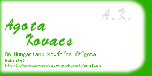 agota kovacs business card